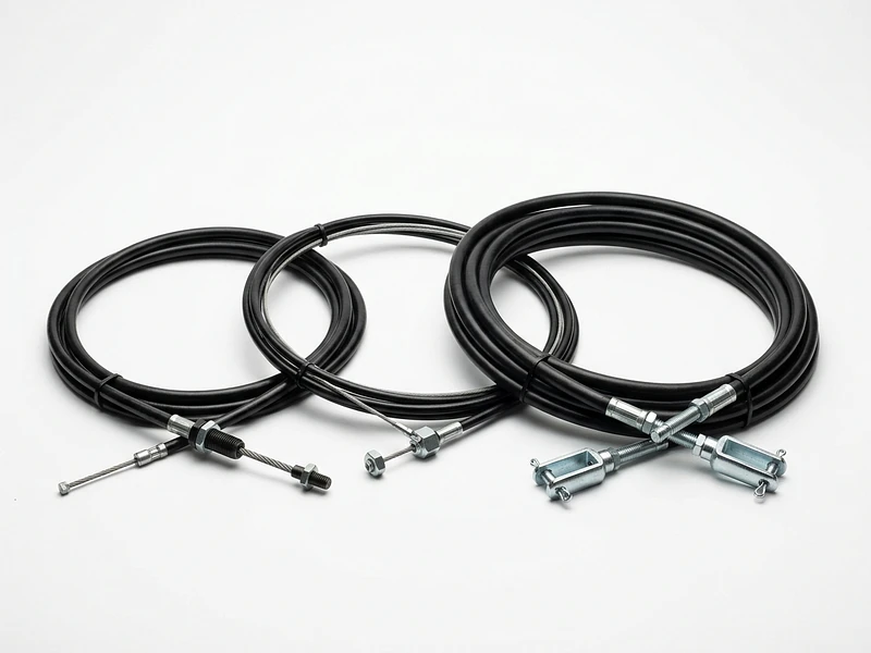 JCB control cables — heavy duty throttle, brake, and accelerator cables