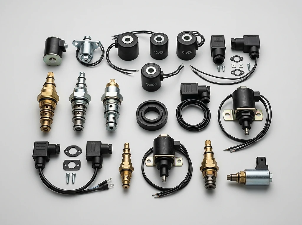 JCB solenoid valves and coils — 12V/24V hydraulic solenoid valves and coils