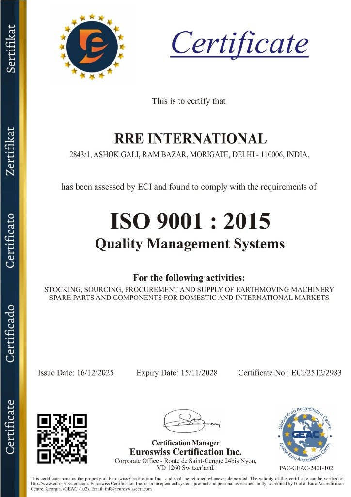 ISO 9001:2015 Certificate - RRE International